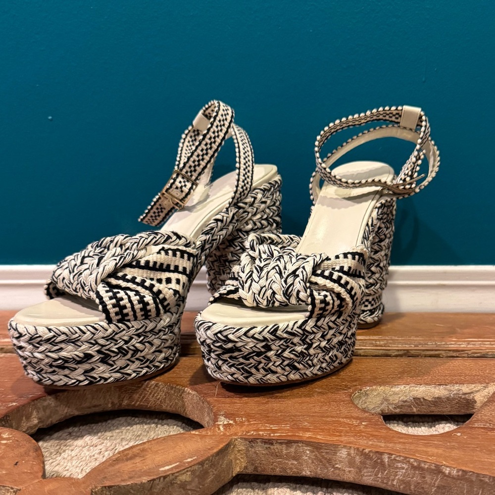 Stylish Black and White Platform Sandals